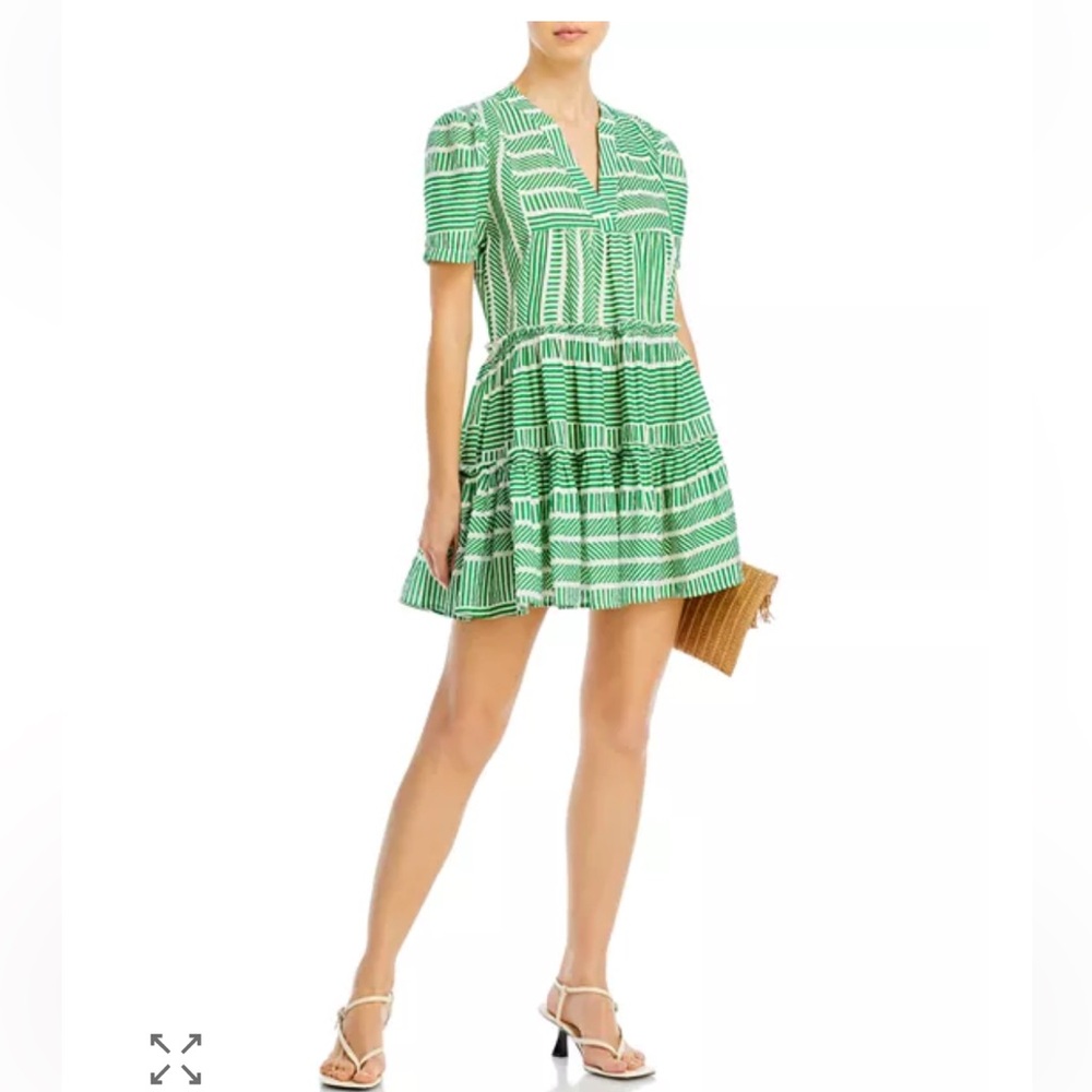 Aqua Green and White Striped dress